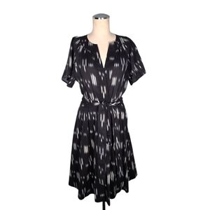 Derek Lam Black and White Wrap Midi A Line Dress S/M